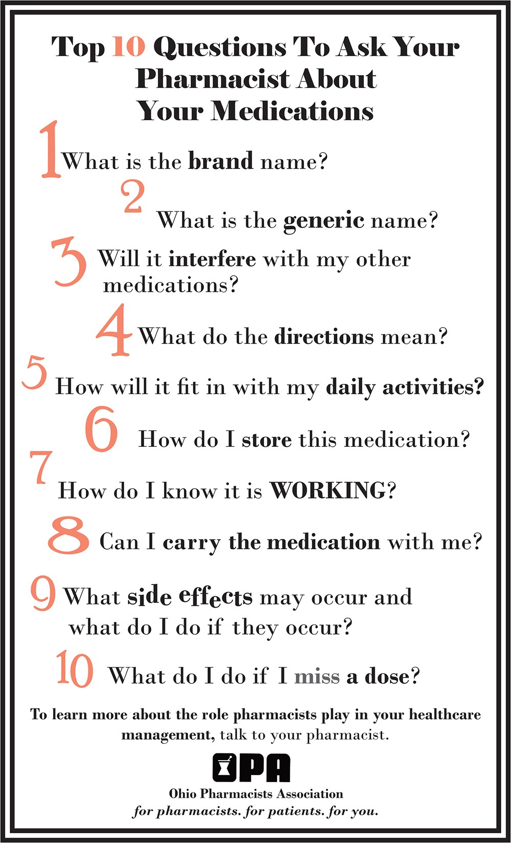 Top 10 Questions To Ask Your Pharmacist About Your Medications