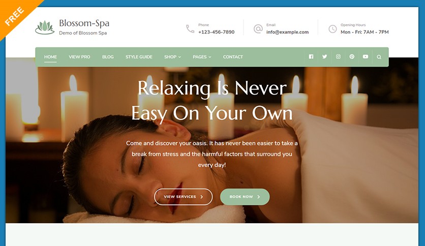 Blossom Spa Beauty and Wellness-related Businesses Free Wordpress