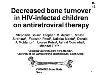 Decreased bone turnover in HIV-infected children on antiretroviral therapy