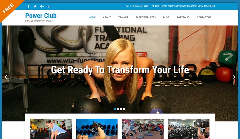 Powerclub Lite Fitness and Wellness Businesses Free Wordpress