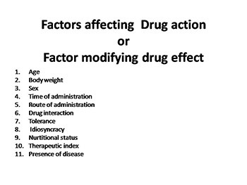 Factors affecting Drug action