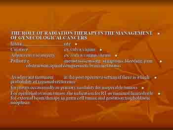 Radiotherapy and Chemotherapy in Gynaecology