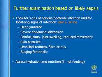 Problems of the neonate and young infant Infection