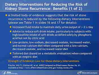 Recurrent Nephrolithiasis In Adults-Comparative Effectiveness of Preventive Medical Strategies