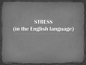 Stress in speech