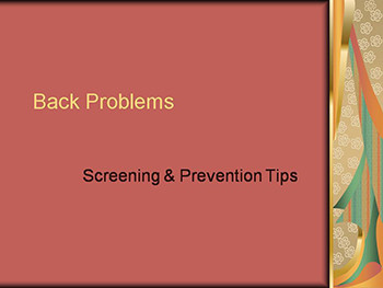 Back Problems-Screening and Prevention Tips