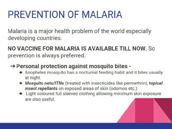 Prevention Control and Treatment of Malaria