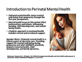 Obstetrics - Perinatal Mental Health and Well-being