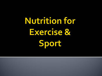Nutrition For Exercise Sport