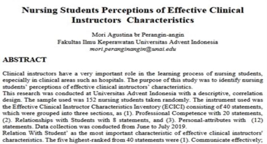 Download Medical Notes on Clinical Instructors Characteristics