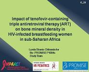 Impact of tenofovir-containing triple antiretroviral therapy (ART) on bone mineral density in HIV-infected breastfeeding women in sub-Saharan Africa PowerPoint Presentation Notes