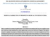 MEDICAL MARKETING IN PROMOTING MEDICAL TOURISM IN INDIA