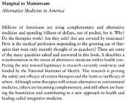 Alternative Medicine in America Medical Notes