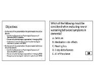 Management of the Behavioral and Psychological Symptoms of Dementia Medical Notes