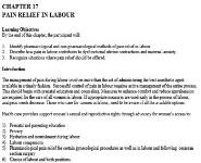 Pain Relief in Labor Medical Notes