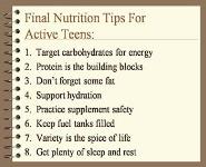 Sports Nutrition and Your Teen Athlete PowerPoint Presentation