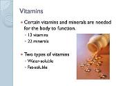 Water Vitamins and Minerals