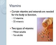Water Vitamins and Minerals PowerPoint Presentation