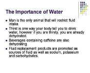 Importance of Water - Basic Nutrients Unit PowerPoint Presentation