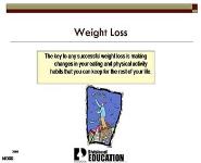 Obesity - Diet and Physical Activity PowerPoint Presentation Notes