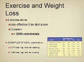 Weight loss and exercise