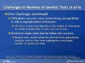 Challenges in and Principles for Conducting Systematic Reviews of Genetic Tests Used as Predictive Indicators
