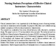 Clinical Instructors Characteristics Medical Notes