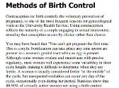Methods of Birth Control
