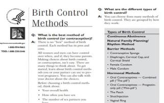 Birth Control Methods-Frequently As medical presentation