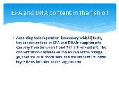 Epa And Dha Content In The Fish Oil