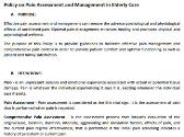Policy on Pain Assessment and Management in Elderly Care