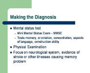 Alzheimer Disease and Related Dementias PowerPoint Presentation Notes