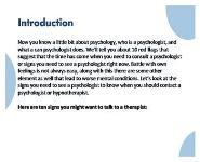 10 Signs that tell you to need consult a Psychologist PowerPoint Presentation