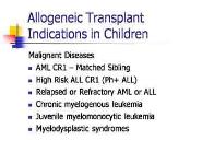 Blood and Marrow Transplant PowerPoint Presentation