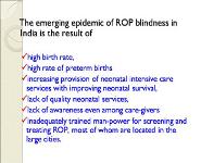 Retinopathy of Prematurity PowerPoint Presentation Notes