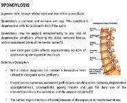 Spondylosis Medical Notes