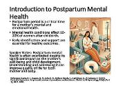 Obstetrics: Postpartum Mental Health