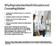 Obstetrics - Reproductive Health Education and Counseling PowerPoint Presentation Notes