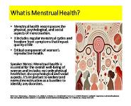 Menstrual Health and Disorders in Sexual and Reproductive Health PowerPoint Presentation Notes