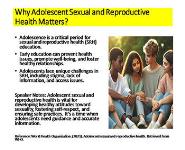 Adolescent Sexual and Reproductive Health PowerPoint Presentation