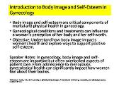 Sexual and Reproductive Health: Body Image and Self-Esteem in Gynecology