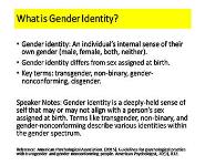 Gender Identity and Reproductive Health in Gynecology PowerPoint Presentation Notes