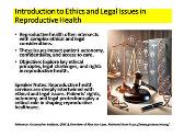 Ethics and Legal Issues in Sexual and Reproductive Health