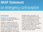 IMAP Statement on emergency contraception