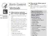 Birth Control Methods-Frequently Asked Questions