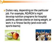 Registered Dietitian or Nutritionist - Career Introduction PowerPoint Presentation
